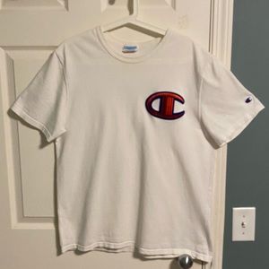 Champion Plain White Tee Mens Large